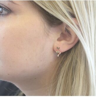 Spiraaloorbellen - Oostenrijks kristal Wit en roségoud - One Size