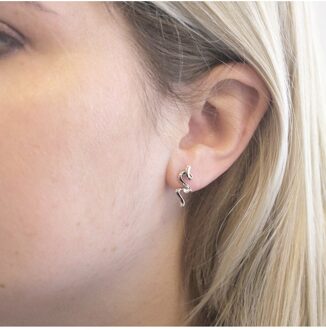 Spiraaloorbellen - Oostenrijks kristal Wit Zilver - One Size