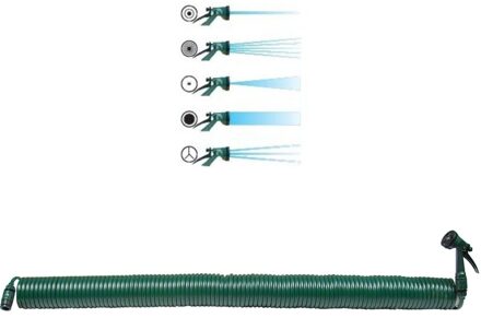 Spiraaltuinslang met sproeikop