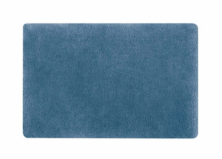Spirella badkamer vloer kleedje/badmat tapijt - hoogpolig en luxe uitvoering - blauw - 60 x 90 cm