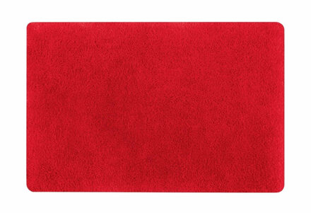 Spirella badkamer vloer kleedje/badmat tapijt - hoogpolig en luxe uitvoering - rood - 50 x 80