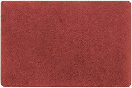 Spirella badkamer vloer kleedje/badmat tapijt - hoogpolig en luxe uitvoering - terracotta - 50 x 80