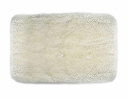 Spirella badkamer vloer kleedje/badmat tapijt - hoogpolig en luxe uitvoering - wit - 40 x 60 cm