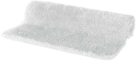 Spirella badkamer vloer kleedje/badmat tapijt - hoogpolig en luxe uitvoering - wit - 50 x 80 cm