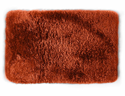 Spirella badkamer vloer kleedje/badmat tapijt - hoogpolig luxe uitvoering - terracotta - 40 x 60 cm