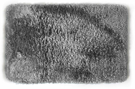 Spirella badkamer vloerkleed/tapijt - hoogpolig - grijs - 40 x 60 cm