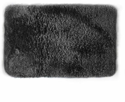 Spirella badkamer vloerkleed/tapijt - hoogpolig - zwart - 40 x 60 cm