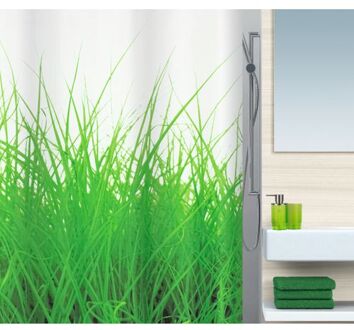 Spirella Douchegordijn Grass Groen 180cm