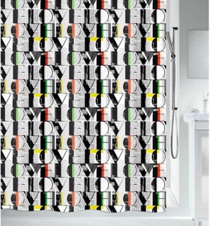 Spirella Douchegordijn Pop Love Grijs 180cm