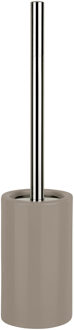 Spirella Luxe Toiletborstel in houder Sienna - beige glans - porselein - 42 x 10 cm - met binnenbak - Toiletborstels