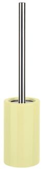 Spirella Luxe Toiletborstel in houder Sienna - geel glans - porselein - 42 x 10 cm - met binnenbak - Toiletborstels