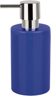 Spirella Luxe zeeppompje/dispenser Sienna - glans blauw - porselein - 16 x 7 cm - 300 ml
