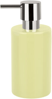 Spirella Luxe zeeppompje/dispenser Sienna - glans geel - porselein - 16 x 7 cm - 300 ml