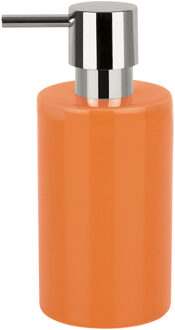 Spirella Luxe zeeppompje/dispenser Sienna - glans oranje - porselein - 16 x 7 cm - 300 ml