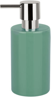 Spirella Luxe zeeppompje/dispenser Sienna - glans salie groen - porselein - 16 x 7 cm - 300 ml
