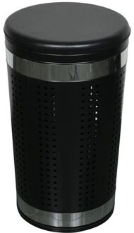 Spirella MSV Wasmand Dubai - rvs metaal - zwart - 46 liter compartiment - 35 x 60 cm - Wasmanden