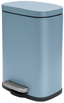 Spirella Pedaalemmer Venice - blauw - 5 liter - metaal - 21 x 30 cm - soft-close - toilet/badkamer