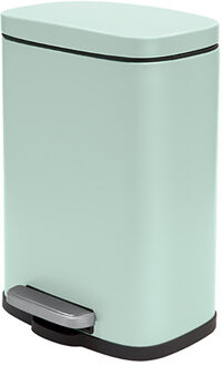 Spirella Pedaalemmer Venice - mintgroen - 5 liter - metaal - L21 x H30 cm - soft-close - toilet/badkamer - Pedaalemmers