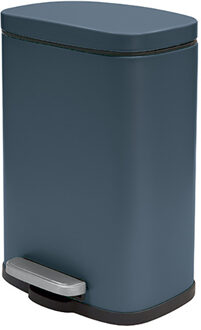 Spirella Pedaalemmer Venice - petrol blauw - 5 liter - metaal - L21 x H30 cm - soft-close - toilet/badkamer - Pedaalemme