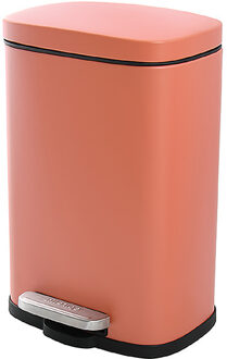 Spirella Pedaalemmer Venice - terracotta - 5 liter - metaal - L21 x H30 cm - soft-close - toilet/badkamer - Pedaalemmers Bruin