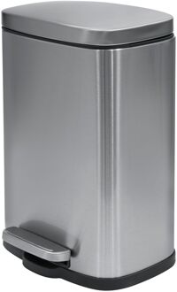 Spirella Pedaalemmer Venice - zilver - 5L- metaal -21x30cm- soft-close - Pedaalemmers Zilverkleurig
