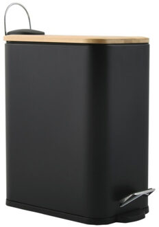 Spirella Pedaalemmer Vienne - zwart - 5 liter - metaal - 28 x 29 cm - soft-close - toilet/badkamer