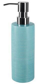Spirella Zeepdispenser Tube Ribbed Aqua Blauw
