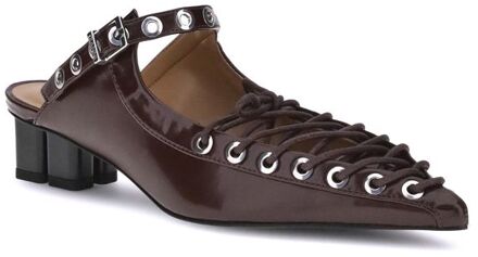 Spitse Neus Gesp Slipper Donker Bruin