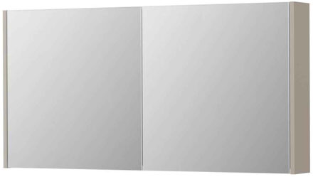 SPK1 Spiegelkast - 120x14x60cm - 2 deuren - dubbelzijdige Spiegel - schakelaar en stopcontact - MDF lak Mat kasjmier grijs 1110729