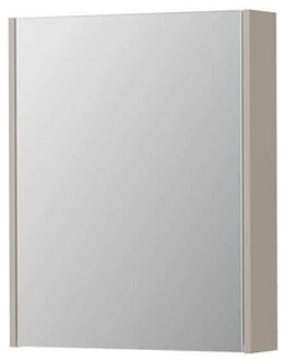 SPK1 Spiegelkast - 60x14x60cm - 1 deur - dubbelzijdige Spiegel - schakelaar en stopcontact - MDF lak Mat kasjmier grijs 1110479