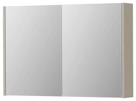 SPK1 Spiegelkast - 90x14x60cm - 2 deuren - dubbelzijdige Spiegel - schakelaar en stopcontact - MDF lak Mat kasjmier grijs 1110629