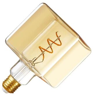 spl | LED Filament | Grote fitting E27 | Kubuslamp | Helder | Goud | 4W | Dimbaar