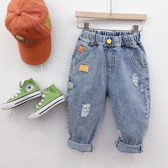 Splicing Baby Lente Herfst Jeans Broek Voor Jongens Kinderen Kinderen Broek Kleding Tieners blauw / 4T