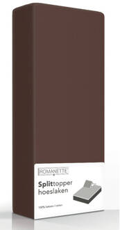 Split-Topper Hoeslaken Romanette Taupe-180 x 220 cm