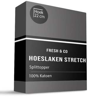 Splittopper Hoeslaken - - 180x200 cm - Jersey Stretch - Fresh & Co