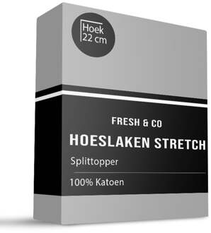 Splittopper Hoeslaken - - 200x200 cm - Jersey Stretch - Fresh & Co