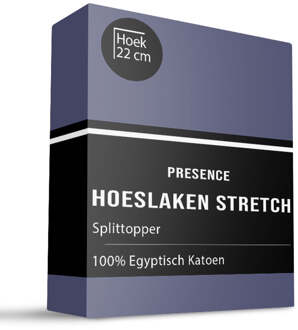 Splittopper Hoeslaken - Egyptisch Katoen Stretch - 160x200cm - Navy - Presence - Dekbed-Discounter.nl