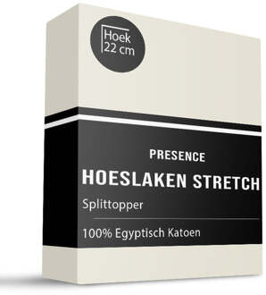 Splittopper Hoeslaken - Egyptisch Katoen Stretch - Creme - 180x200cm - Creme - Presence - Dekbed-Discounter.nl - 180 x 200/220 cm