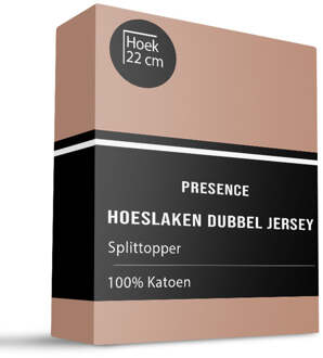 Splittopper Hoeslaken - Katoen Dubbel Jersey - Terra - 160x200cm - Terra - Presence - Dekbed-Discounter.nl