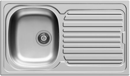 Spoelbak Aurore 1 Kom + 1 Afdruipplaat Roestvrij Staal