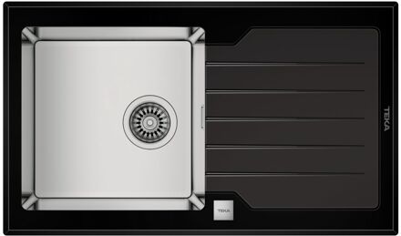 Spoelbak Lux Rvs Zwart 86x51cm