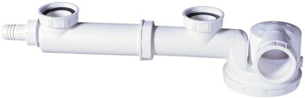 Spoelbaksifon Voor 2 Spoelbakken Extra Plat Wit