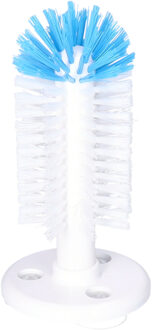 Spoelborstel enkel - glazen afwassen - 8 x 8 x 19 cm - blauw - professionele horeca borstel