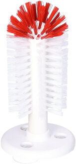 Spoelborstel enkel - glazen afwassen - 8 x 8 x 19 cm - rood - professionele horeca borstel