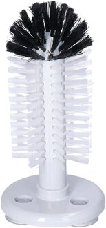 Spoelborstel enkel - glazen afwassen - 8 x 8 x 19 cm - zwart - professionele horeca borstel