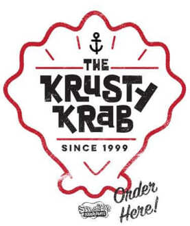 Spongebob Krusty Krab Unisex Ringer T-Shirt - Wit / Rood - 3XL Zwart