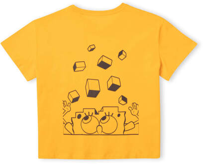 SpongeBob SquarePants Fragmented SpongeBob Women's Cropped T-Shirt - Mosterd - XS Geel
