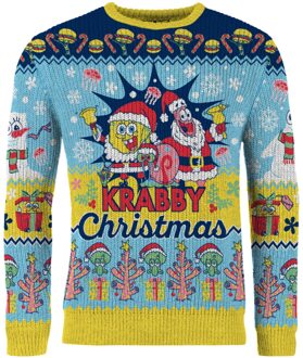 Spongebob Squarepants Krabby Christmas Knitted Christmas Jumper - M