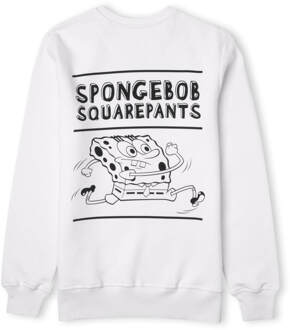 SpongeBob SquarePants Sprinting Through The Sea Unisex Sweater - Wit - L - Wit