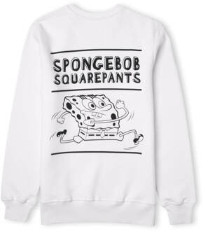 SpongeBob SquarePants Sprinting Through The Sea Unisex Sweater - Wit - XXL